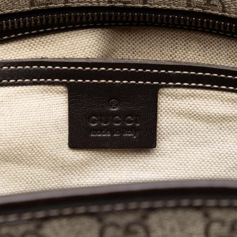 Gucci Medium GG Supreme Zippered Tote Beige Very good condition - Box View