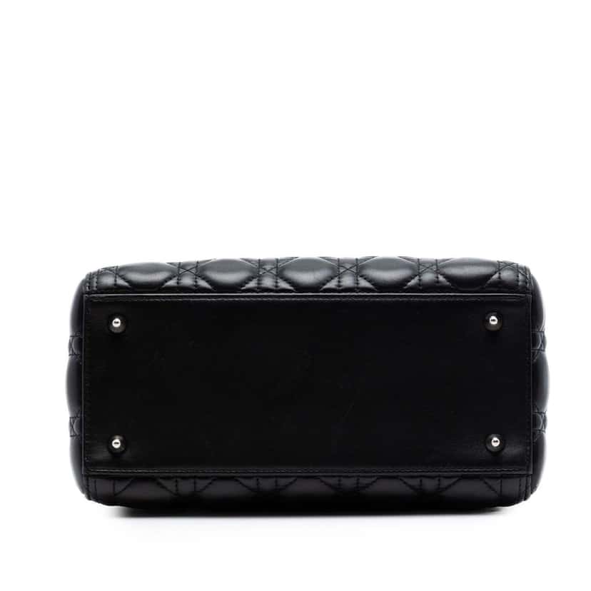 Dior Medium Lambskin Cannage Lady Dior Black Leather Very good condition - Inside View