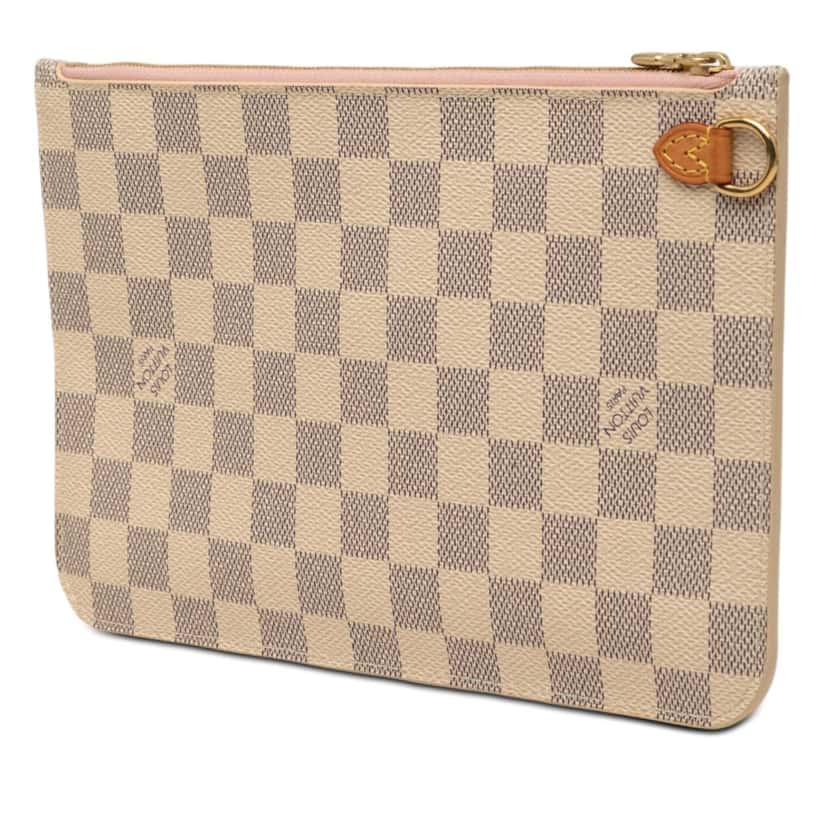 Louis Vuitton Damier Azur Neverfull MM Pouch White Very good condition - Back View