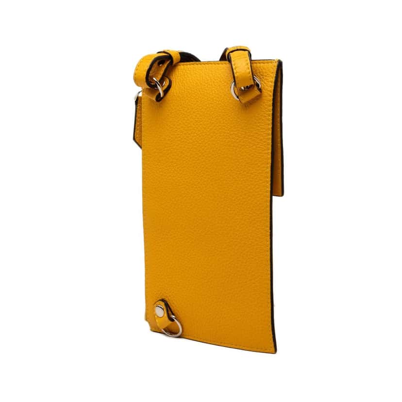 Fendi Leather Baguette Phone Crossbody Yellow Leather Very good condition - Back View