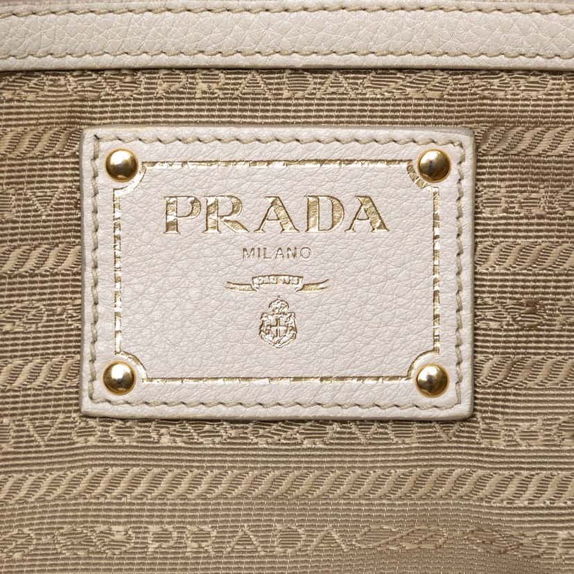 Prada Canvas Canapa Logo Satchel Beige Very good condition - Box View