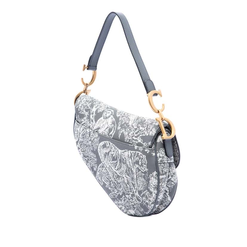 Dior Canvas Embroidered Reverse Toile De Jouy Saddle Bag Other Very good condition - Back View