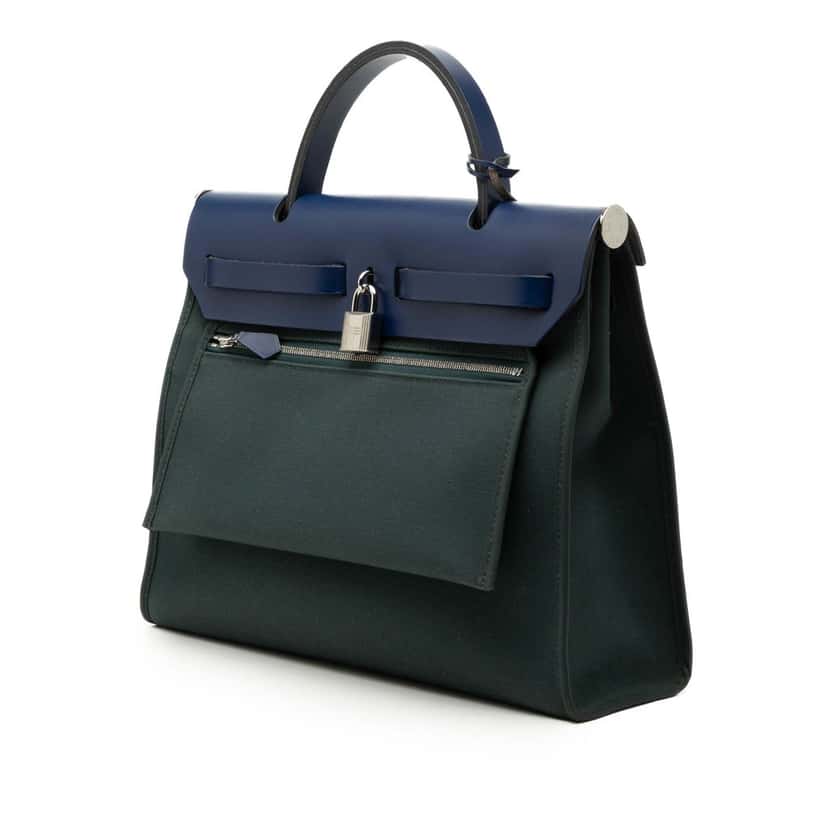 Hermès Toile Herbag Zip 31 Blue Very good condition - Back View