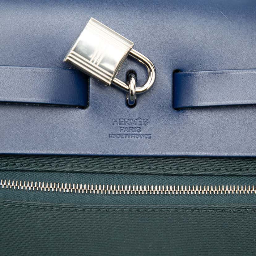 Hermès Toile Herbag Zip 31 Blue Very good condition - Box View