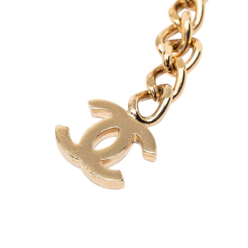 Chanel Gold Plated Strass Coco Plaque Double Chain Belt Gold Metal Very good condition - Inside View