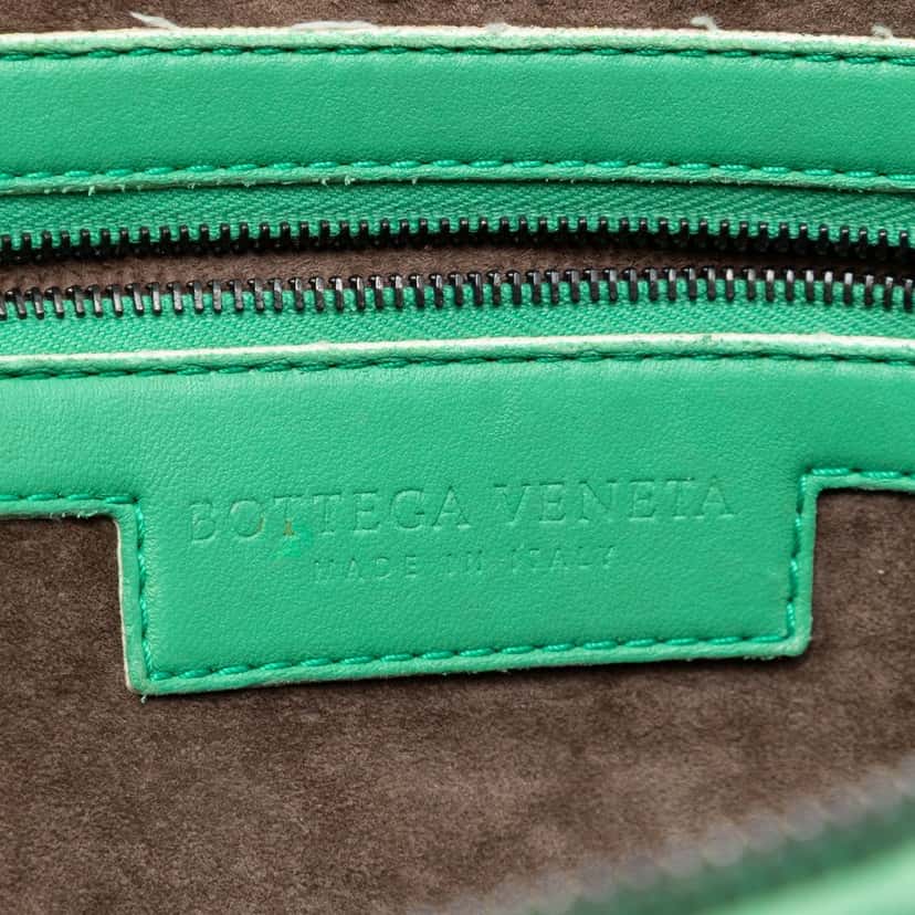 Bottega Veneta Nappa Intrecciato Nodini Crossbody Green Leather Very good condition - Box View