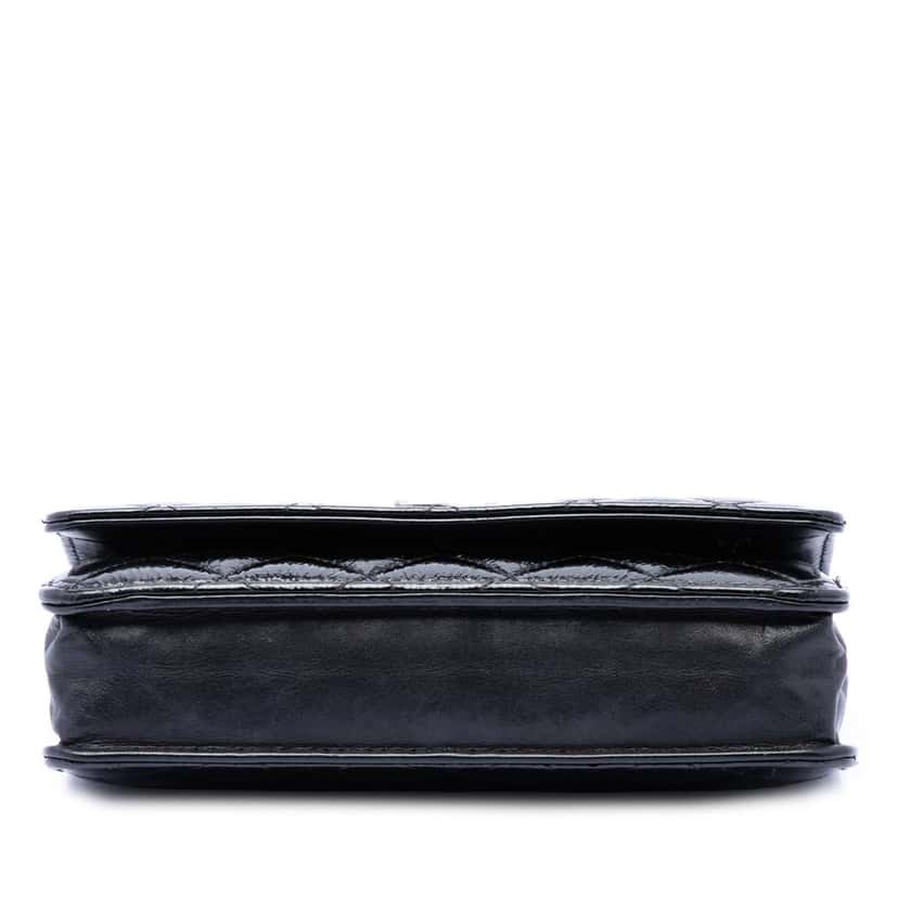 Chanel CC Quilted Shiny Aged Calfskin Wallet On Chain Black Leather Very good condition - Inside View