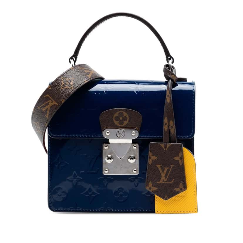 Louis Vuitton Monogram Vernis Spring Street Blue Leather Very good condition - Front View