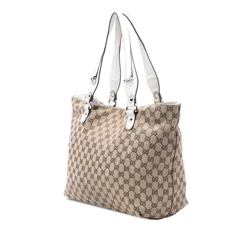 Gucci Medium GG Canvas Icon Bit Tote Beige Very good condition - Back View