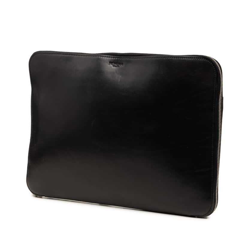 Saint Laurent Leather Clutch Black Leather Very good condition - Back View