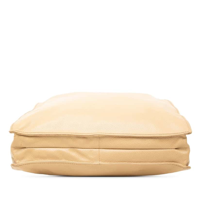 Chanel CC Caviar Wood Top Handle Tote Bag Beige Leather Very good condition - Inside View