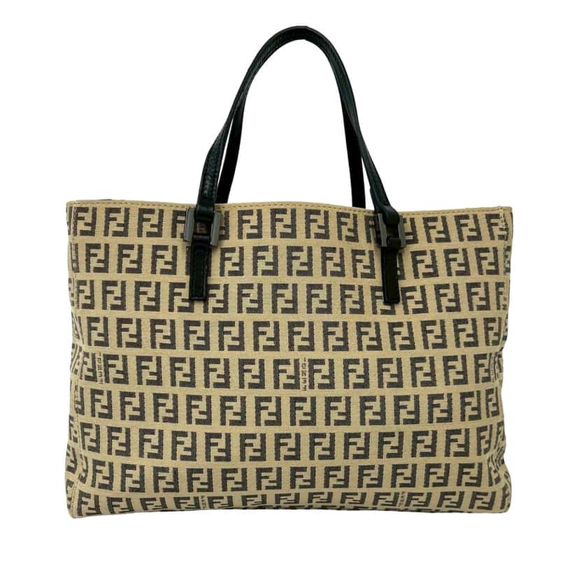 Fendi Zucchino Canvas Tote Beige Very good condition - Front View