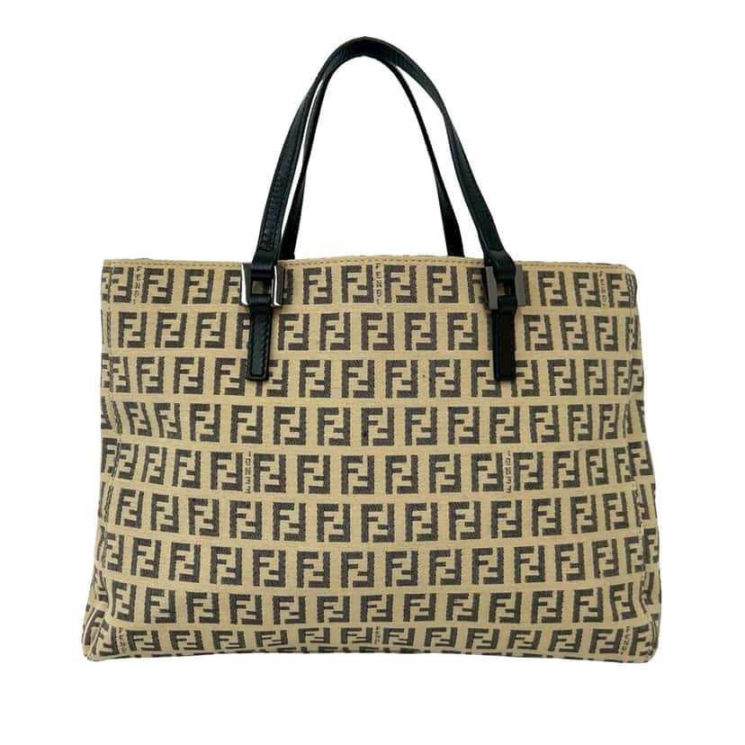 Fendi Zucchino Canvas Tote Beige Very good condition - Back View