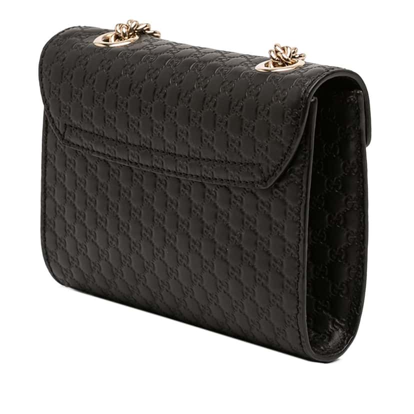 Gucci Mini Microguccissima Emily Crossbody Black Leather Very good condition - Back View