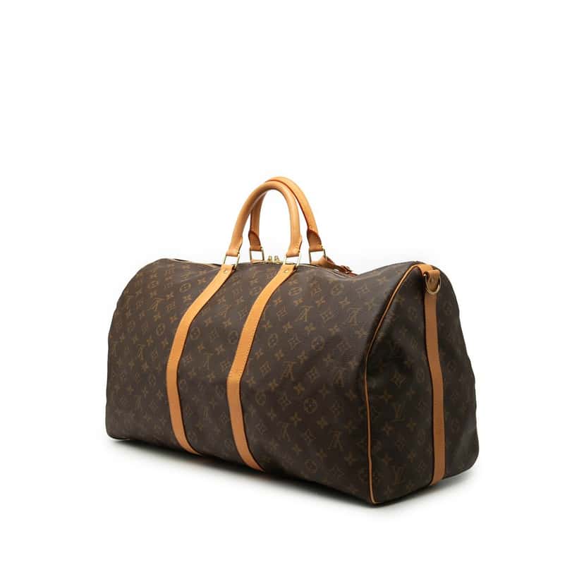 Louis Vuitton Monogram Keepall Bandouliere 55 Brown Very good condition - Back View