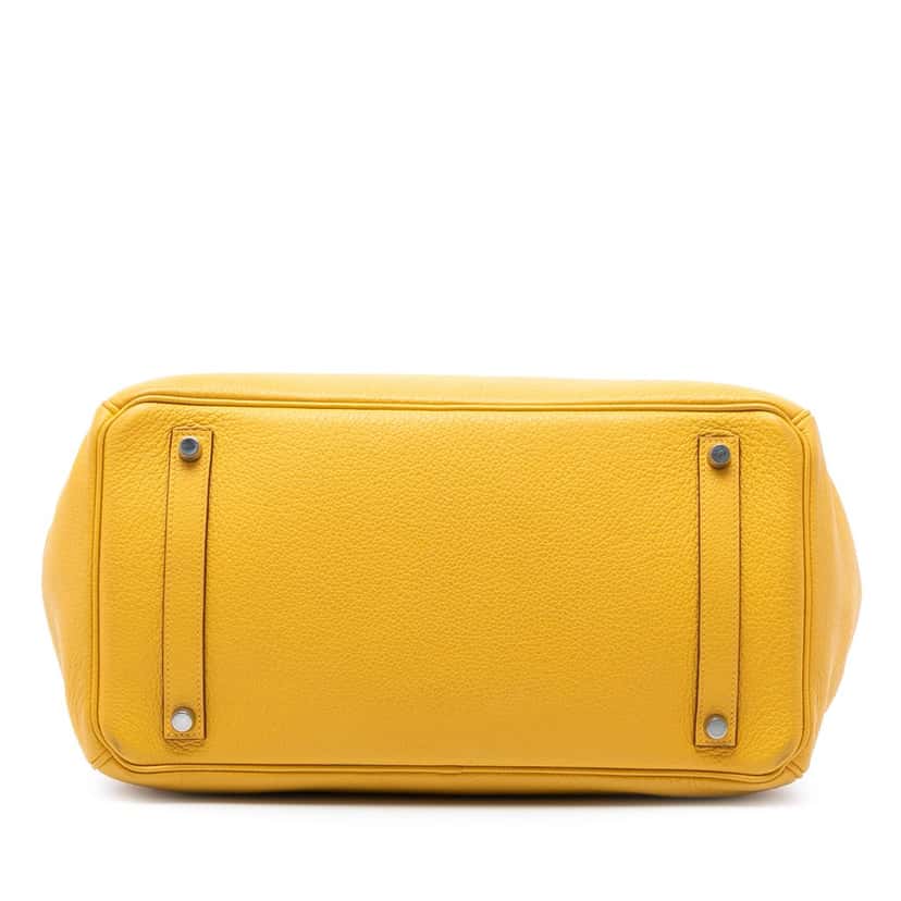 Hermès Togo Birkin Retourne 35 Yellow Leather Very good condition - Inside View