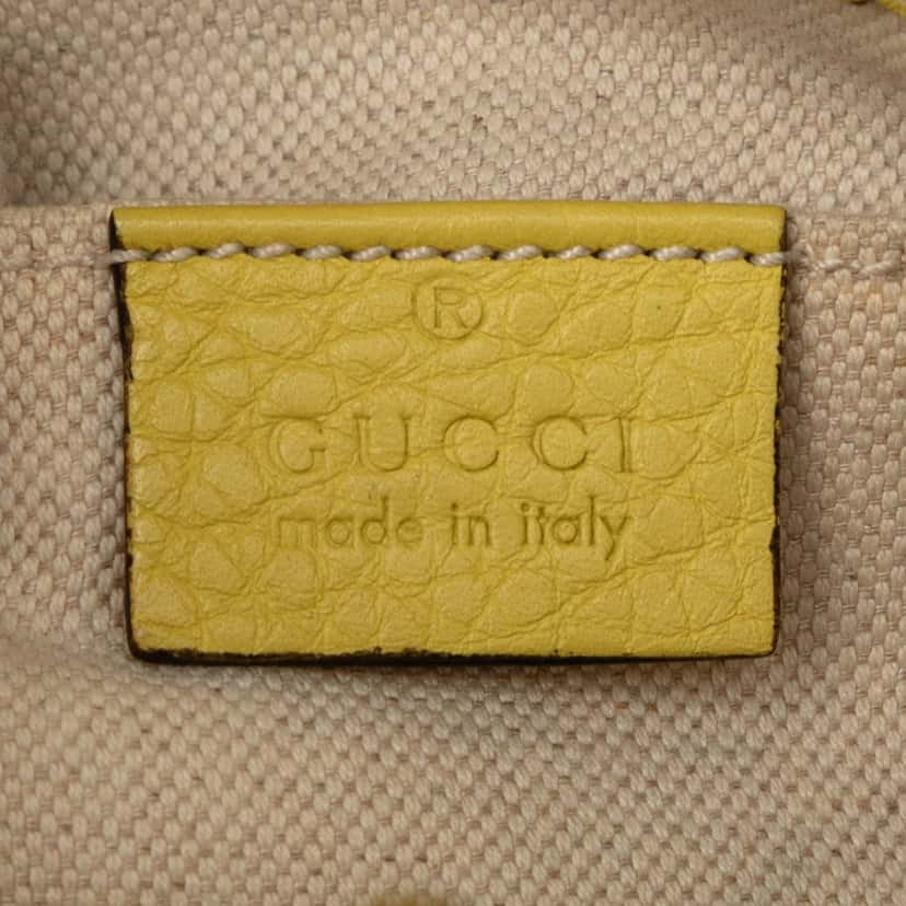 Gucci Mini Calfskin Bamboo Shopper Satchel Yellow Leather Very good condition - Box View