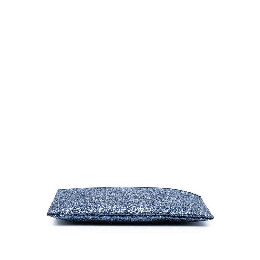 Saint Laurent Glittered Leather Zipped Tablet Pouch Blue Leather Very good condition - Inside View