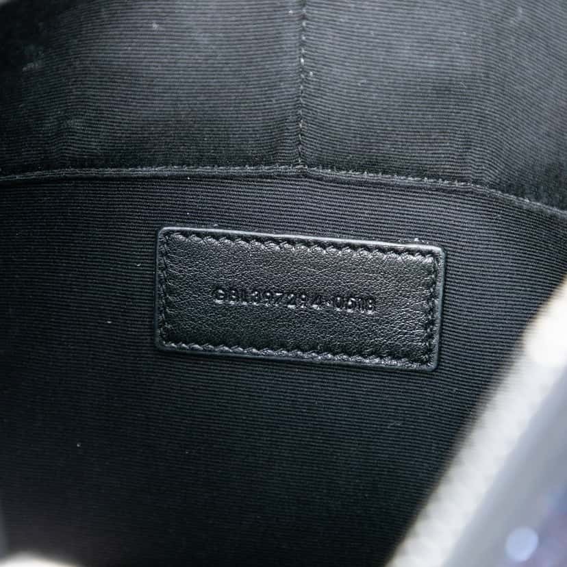 Saint Laurent Glittered Leather Zipped Tablet Pouch Blue Leather Very good condition - Box View