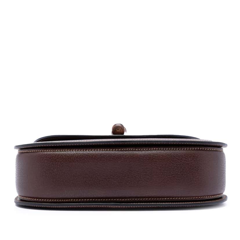 Gucci Medium Calfskin Bamboo Top Handle Bag Brown Leather Very good condition - Inside View