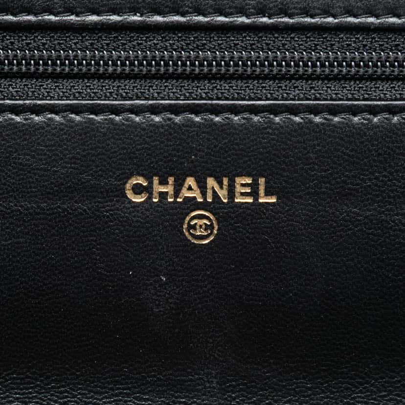 Chanel Quilted Lambskin Golden Class Wallet On Chain Black Leather Very good condition - Box View