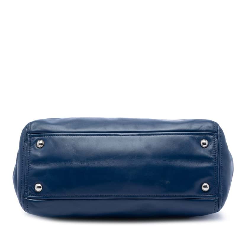 Prada Soft Calf Double Zip Convertible Tote Blue Leather Very good condition - Inside View