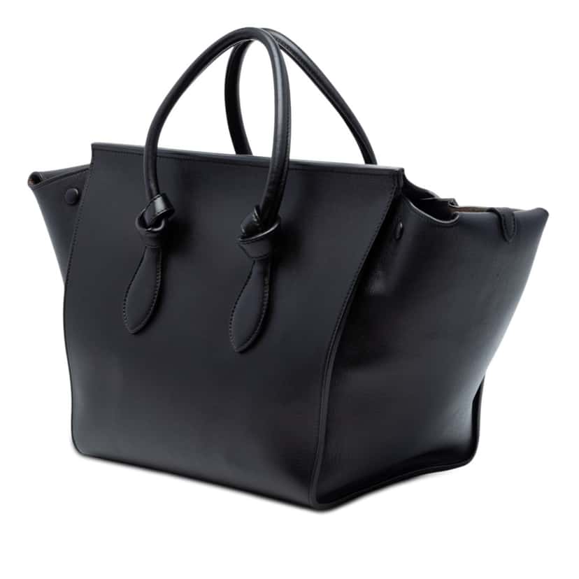 Celine Medium Smooth Calfskin Tie Knot Tote Black Leather Very good condition - Back View