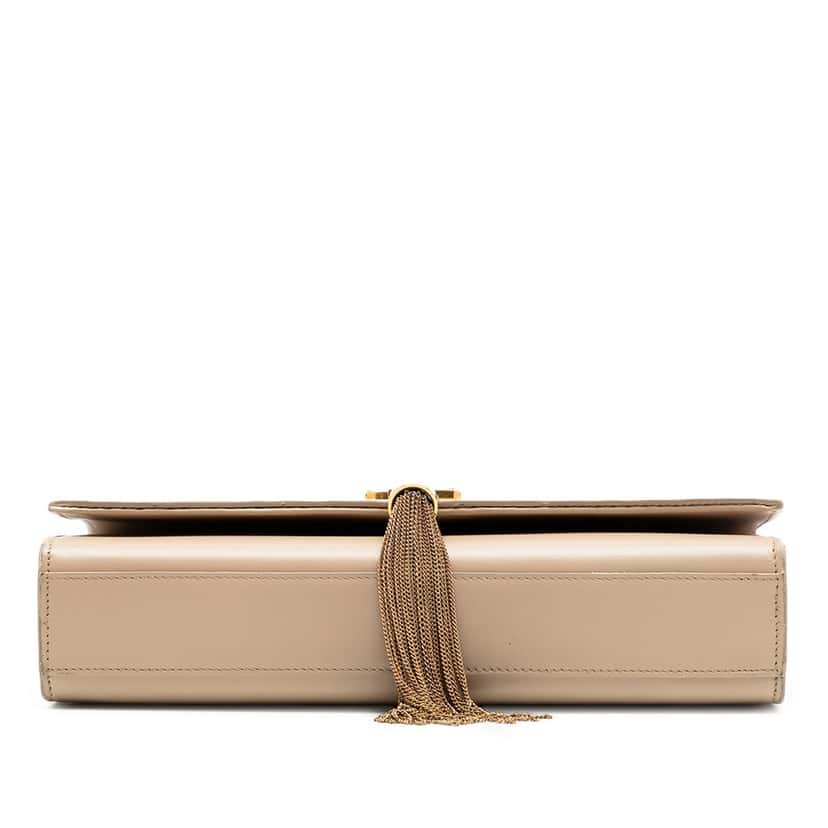Saint Laurent Medium Smooth Calfskin Classic Monogram Kate Tassel Crossbody Beige Leather Very good condition - Back View