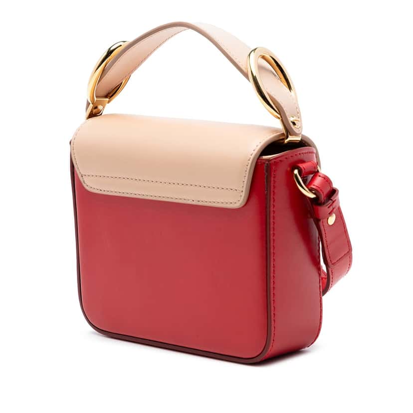 Chloé Mini Tricolor Calfskin C Satchel Red Leather Very good condition - Back View