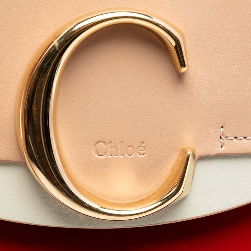 Chloé Mini Tricolor Calfskin C Satchel Red Leather Very good condition - Box View