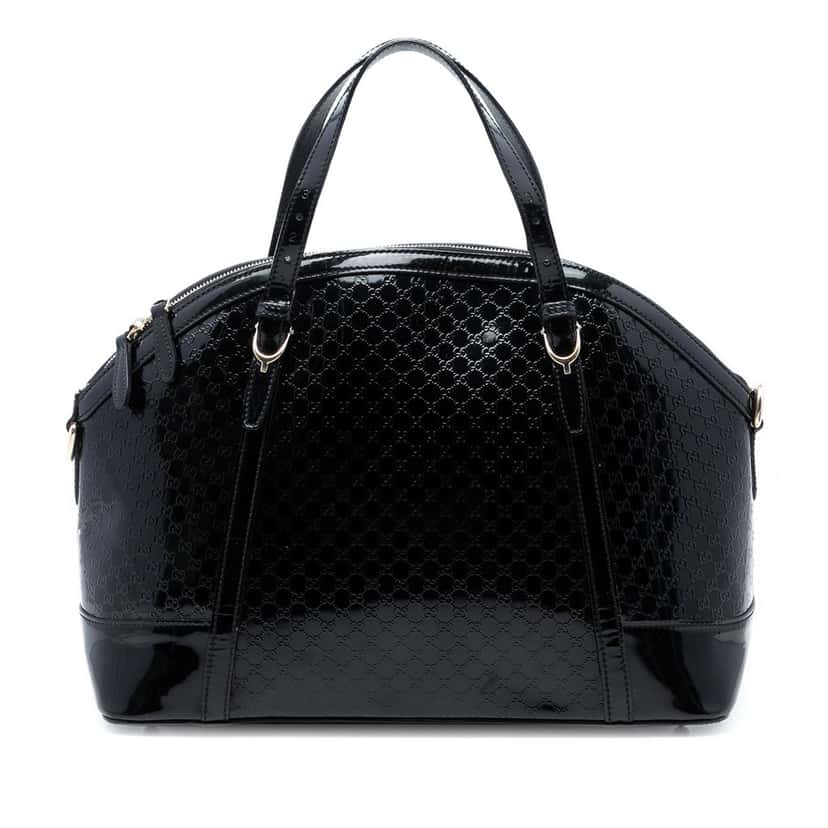 Gucci Large Microguccissima Patent Nice Dome Satchel Black Leather Very good condition - Front View
