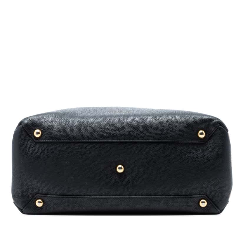 Burberry Medium Leather and House Check Banner Satchel Black Leather Very good condition - Inside View