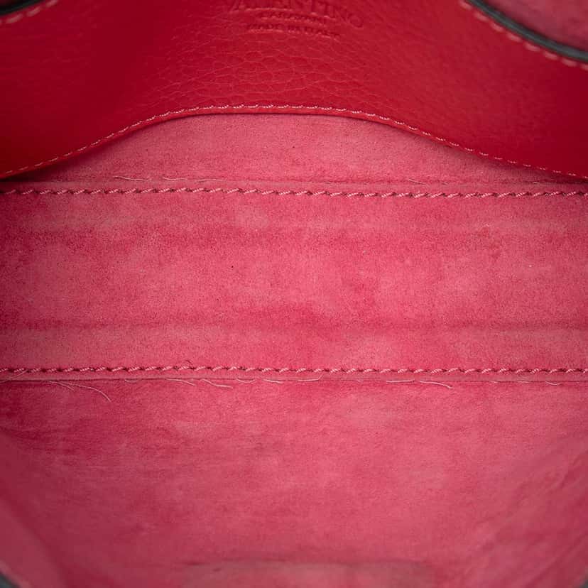 Valentino Small Leather Rockstud Flap Crossbody Pink Leather Very good condition - Model View