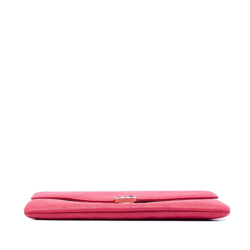 Chanel Paris Cuba Quilted Caviar Thread Around Envelope Clutch Pink Leather Very good condition - Inside View