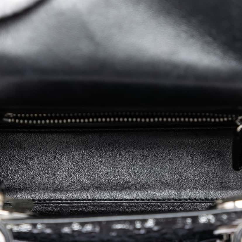 Dior Mini Fabric Lame Lady Dior Black Very good condition - Model View