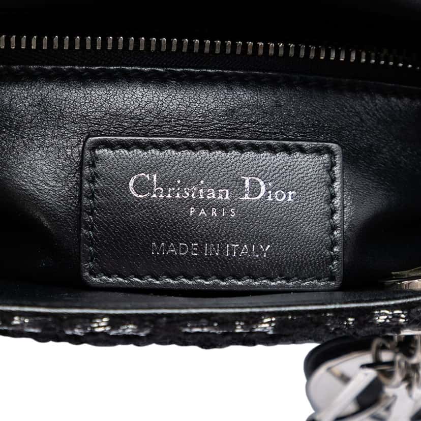Dior Mini Fabric Lame Lady Dior Black Very good condition - Box View