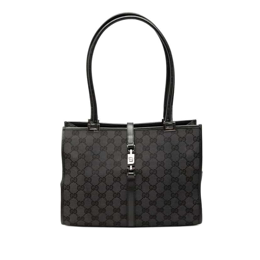 Gucci GG Canvas Jackie Tote Black Very good condition - Front View