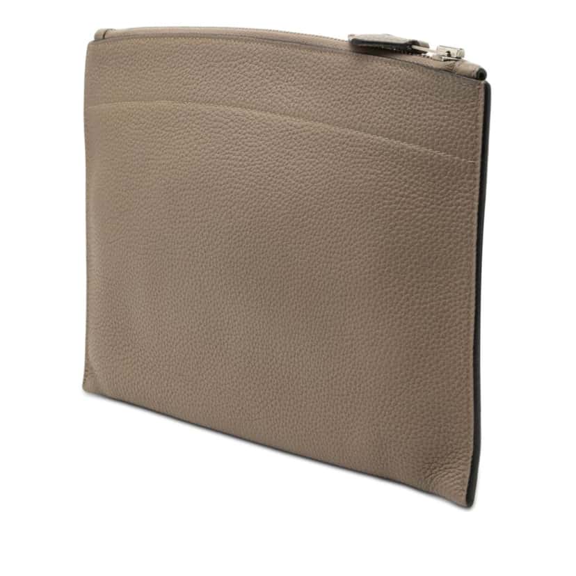 Hermès Togo Bazar Pouch PM Brown Leather Very good condition - Back View