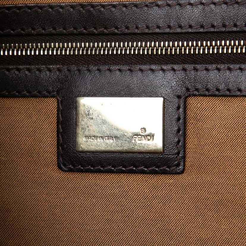 Fendi Zucca Canvas Chef Chain Hobo Brown Very good condition - Box View