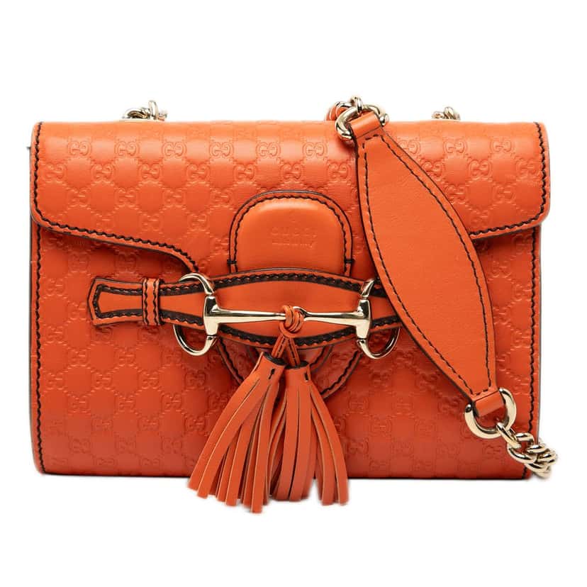 Gucci Mini Microguccissima Emily Crossbody Orange Leather Good condition - Front View