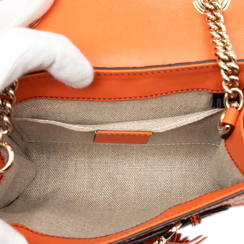Gucci Mini Microguccissima Emily Crossbody Orange Leather Good condition - Model View