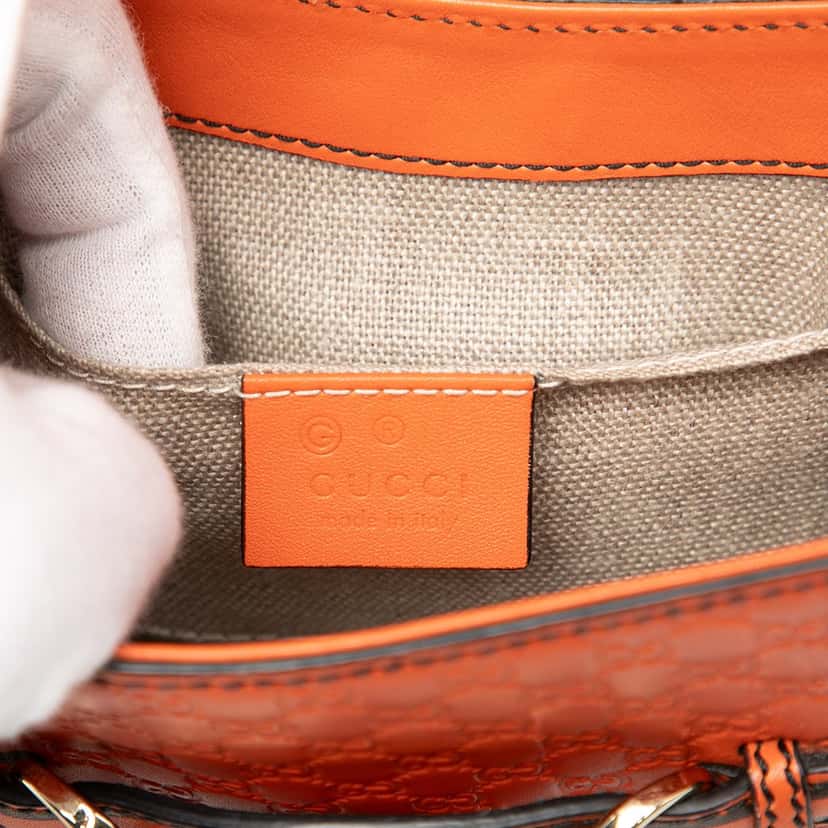 Gucci Mini Microguccissima Emily Crossbody Orange Leather Good condition - Box View