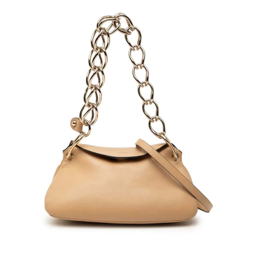 Chloé Mini Leather Juana Satchel Beige Leather Very good condition - Front View