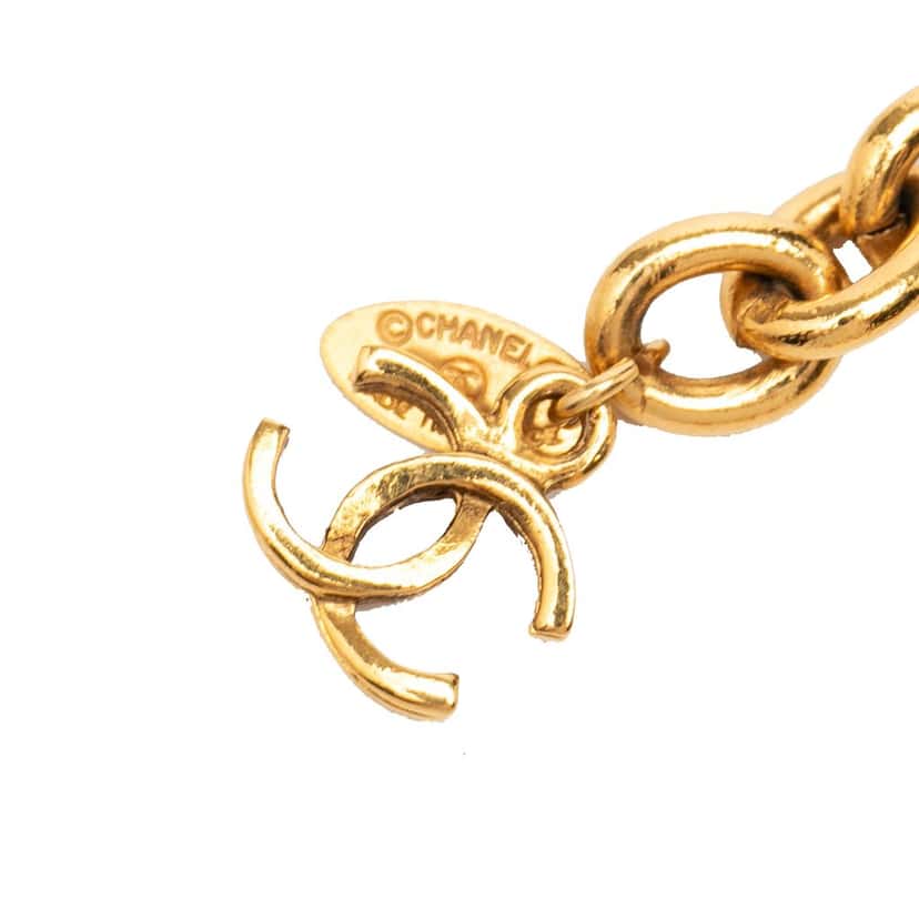 Chanel CC Gold Plated Sun Medallion Triple Chain Belt Gold Metal Very good condition - Box View