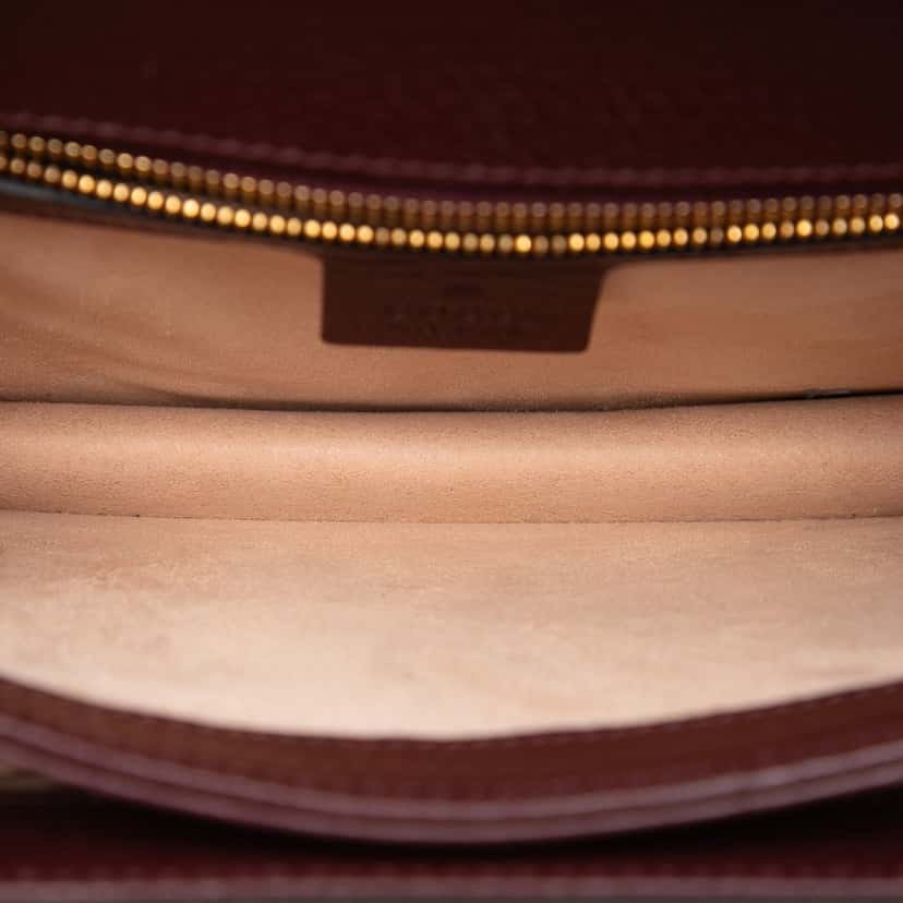 Gucci Small GG Canvas Web Ophidia Top Handle Flap Red Very good condition - Model View