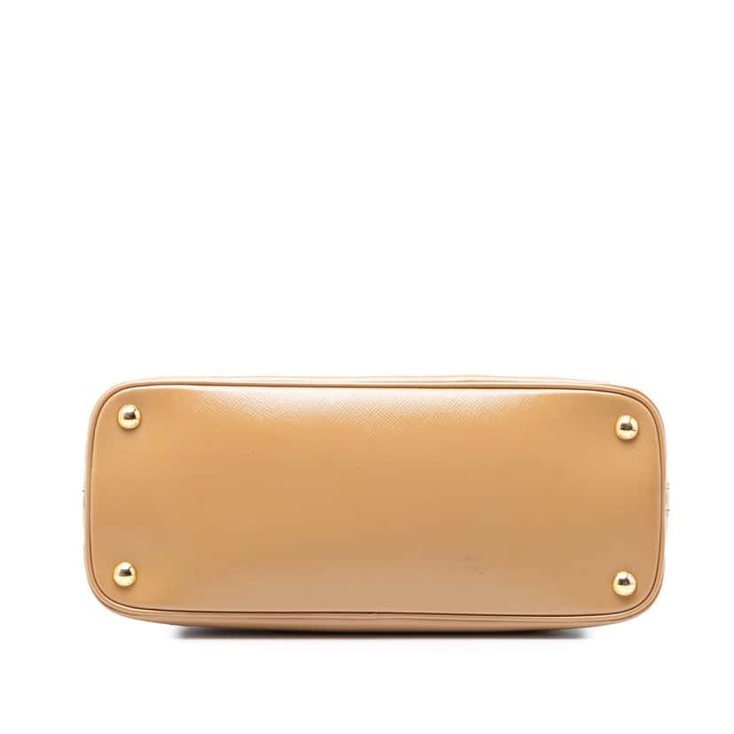 Prada Medium Saffiano Vernice Promenade Satchel Brown Leather Very good condition - Inside View