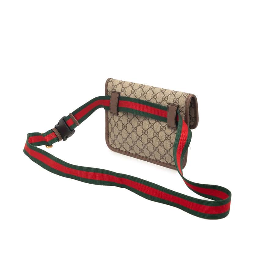 Gucci GG Supreme Web Neo Vintage Belt Bag Beige Very good condition - Back View
