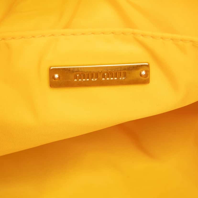 Miu Miu Matelasse Tessuto Wander Hobo Yellow Very good condition - Box View
