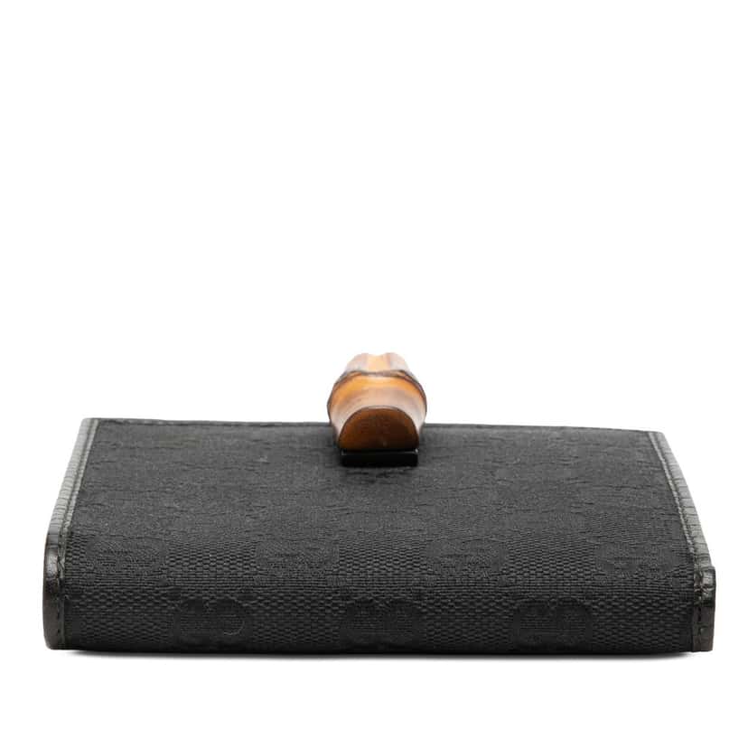 Gucci GG Canvas and Leather Bamboo Compact Wallet Black Very good condition - Inside View