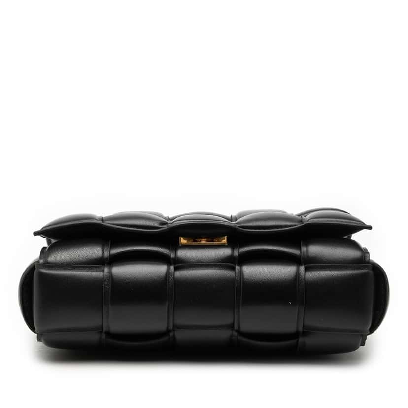 Bottega Veneta Nappa Intrecciato Padded Chain Cassette Satchel Black Leather Very good condition - Inside View